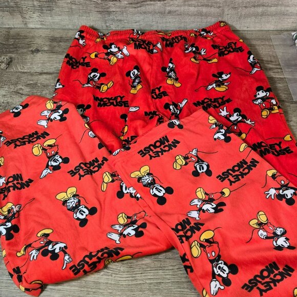 Mickey Mouse Red Super Soft Lounge Pants Size M Elastic Waist Drawstring POCKETS - Picture 6 of 13